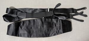 Jos. A. Bank Black Satin Cummerbund Sash & Tuxedo Suspenders Set